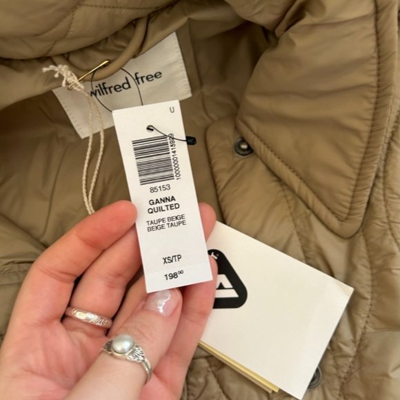 NWT Wilfred Free The Ganna Insulated Shirt Jacket in Taupe Beige - Picture 6 of 7